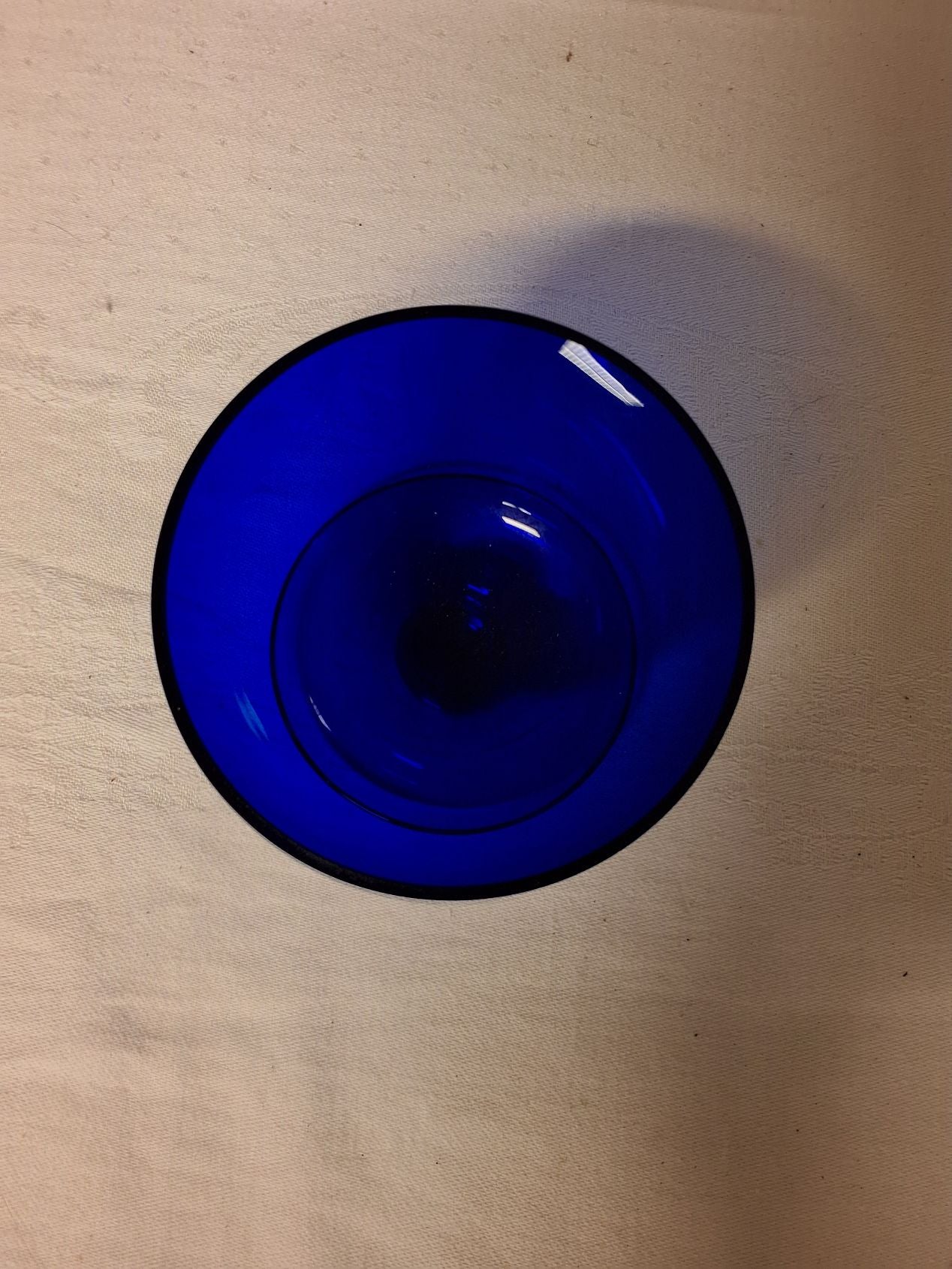 Blå glasdessertskål